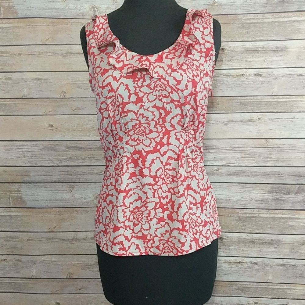 Banana Republic Ruffle Neck Sleeveless Top